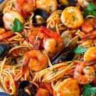 Seafood Spaghetti special with creamy Pasta