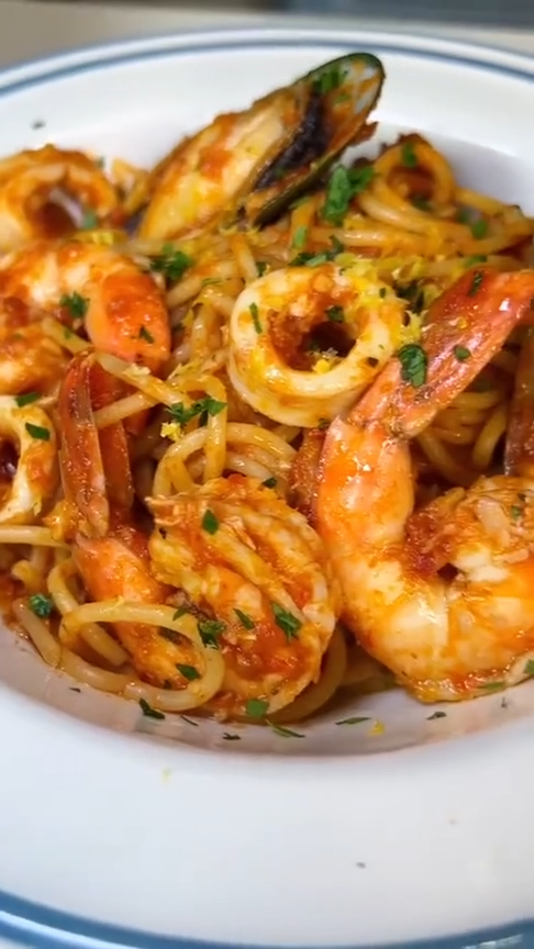 Seafood Spaghetti with Veggies