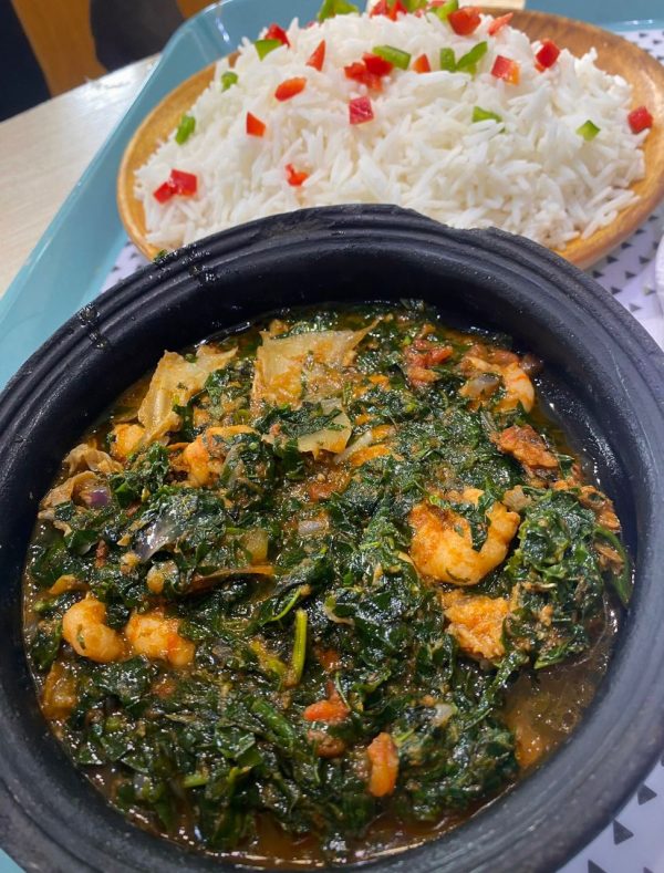 Manure Sauce with White Basmati Rice